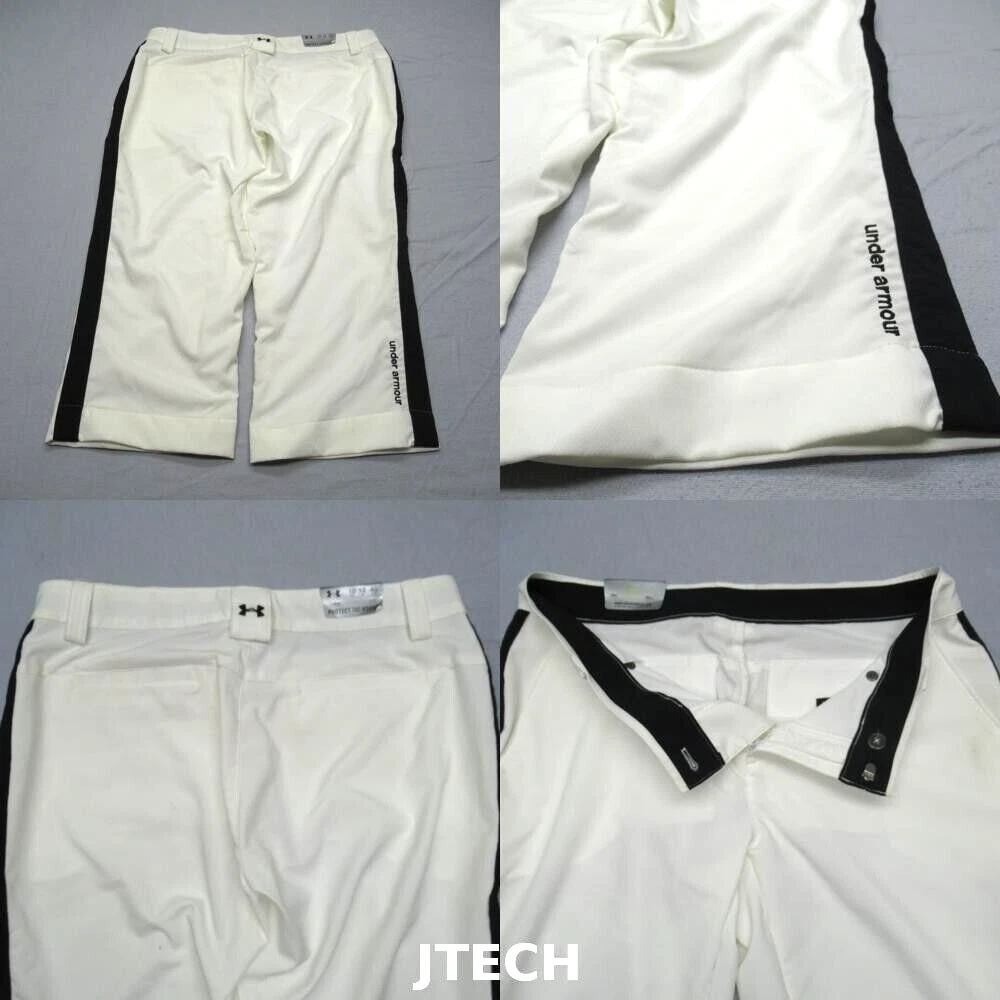 Under Armour Softball Pant Womens 10 White Performance Zip Capri 32x19 Flex READ